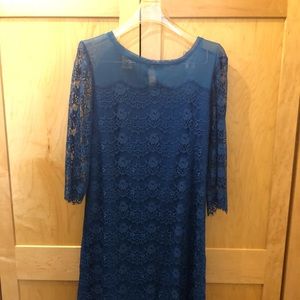 Blue lace dress, size 8